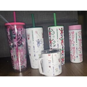 Starbucks X Roller Rabbit Collaboration Full Set Of Five 2025 Holiday Mugs Cups